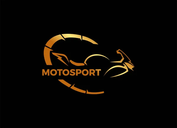 Motosport Logo Σχέδια Έμπνευση Λογότυπο Μοτοσικλέτας Χρυσό Στυλ — Διανυσματικό Αρχείο