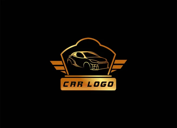 Carro Ouro Auto Modelo Logotipo Automotivo —  Vetores de Stock