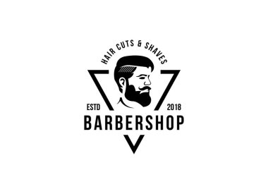 Berber Dükkanı Logo Vektörü tasarım berber