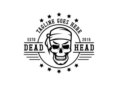 Ölü kafa. Sokak tarzı eski etiket kafatası ile. Tişört tasarım. Vektör çizim
