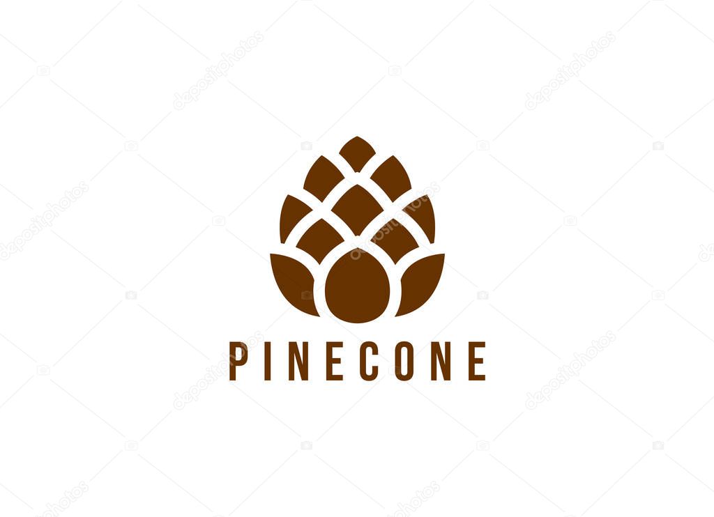 Minimalist pinecone logo vector. Pine tree logo