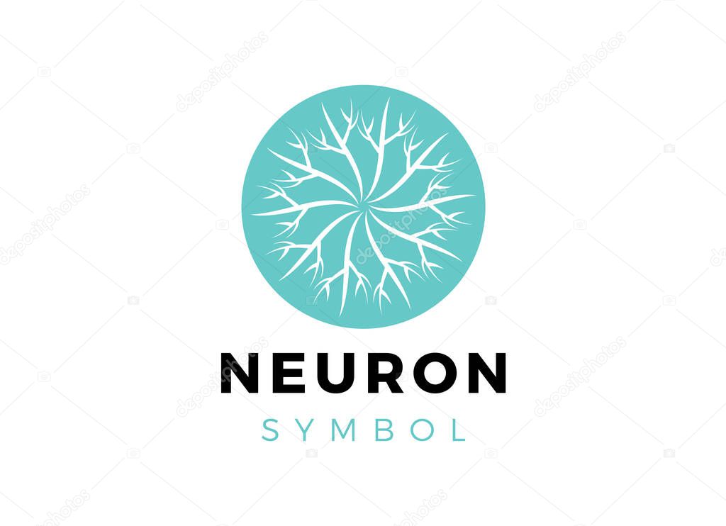 Abstract Neuron logo template vector