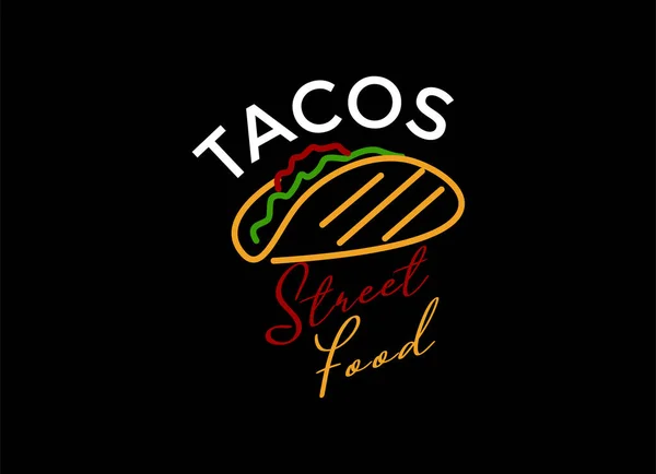 멕시코의 음식인 타코스 Vector Design Illustration — 스톡 벡터