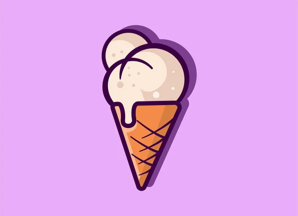 Logo Krim Krim Italia Dengan Logo Vektor Waffle Cone - Stok Vektor