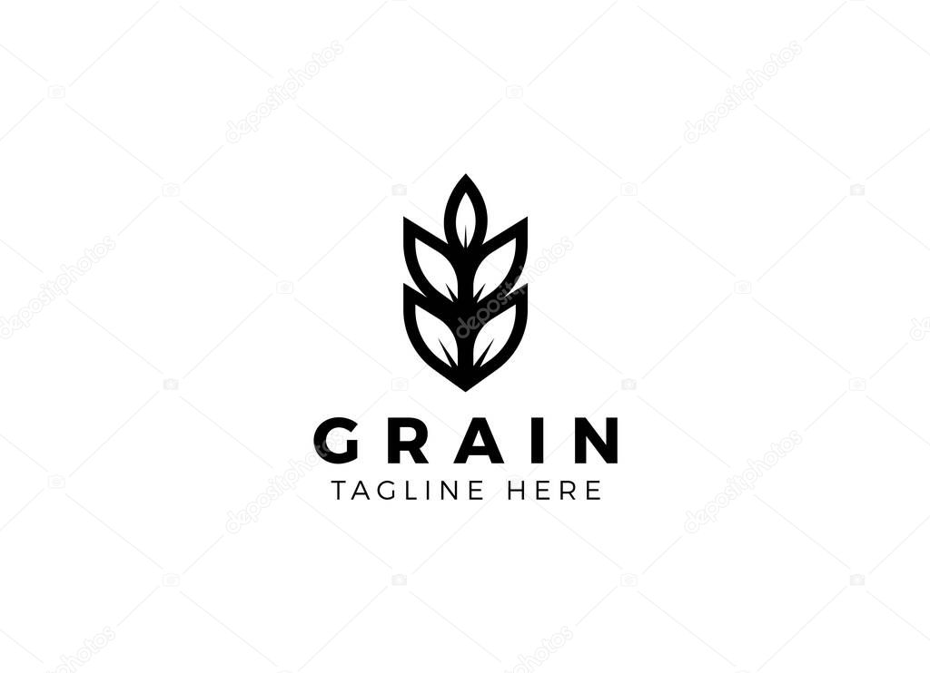 Simple wheat / grain vector icon logo design