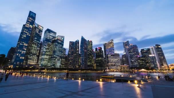 Singapore Singapore Feb 2020 Time Lapse People Walk Business District — Stock videók