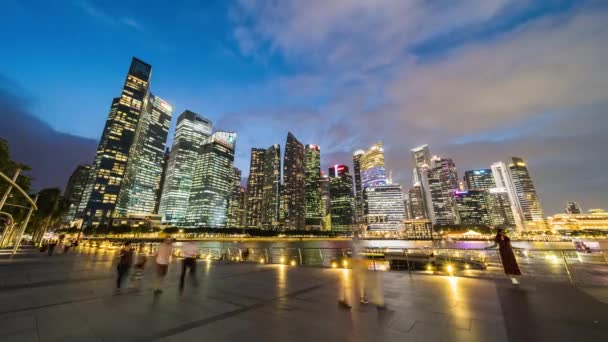 Singapur Singapur Luty 2020 Time Lapse Ludzi Chodzić Dzielnicy Biznesowej — Wideo stockowe
