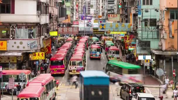 Hongkong Hongkong Jul 2019 Asiatiska Folkets Gångtid Bil Och Busstrafik — Stockvideo