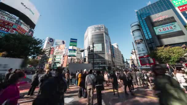 Tokió Japán 2019 November Autós Közlekedés Időkiesése Tömegközlekedés Shibuya Kereszteződésnél — Stock videók