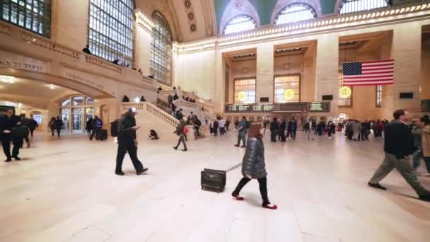 New York United States Mar 2019 People Walk Lobby Hall — ストック動画