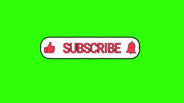 Cartoon Style Subscribe Button Animatie Met Pop Notification Bell Muis — Stockvideo