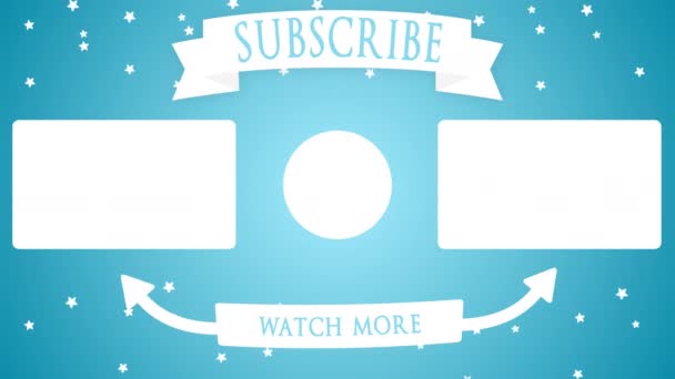 End Screen Channel Outro Interactive Element Blue Background Animation Promoting — Stockvideo