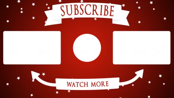 End Screen Channel Outro Interactive Element Red Background Animation Promoting — стоковое видео