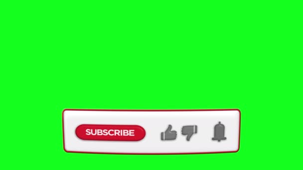 Folding Subscribe Button Animation Notification Bell Mouse Click Icons Dalam — Stok Video