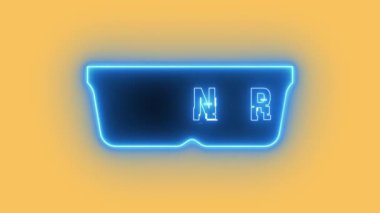 4K Moda Modern Siberpunk Fütürist Gözlüklü Gözlük Parlak Çerçeveli ve Parıldayan Parlak Yazı, Kusursuz Döngü İzole Şeffaf Arkaplan