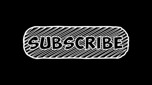 Subscribe Button Hand Drawn Cartoon Illustrated Animation Scribble Effect Call — Vídeo de stock