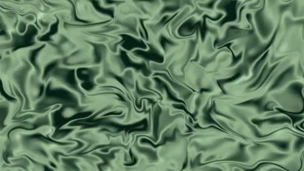 Sfondo Liquido Verde Ondulante Texture Fluido Acqua Colore Verde Metallo — Video Stock