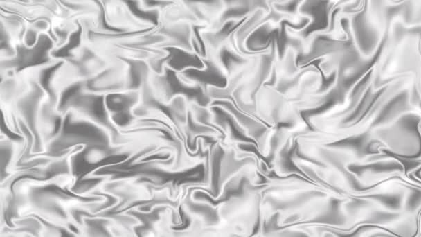 Жидкость Серебра Задний План Размахивая Жидкостной Текстурой Воды Серый Хром — стоковое видео