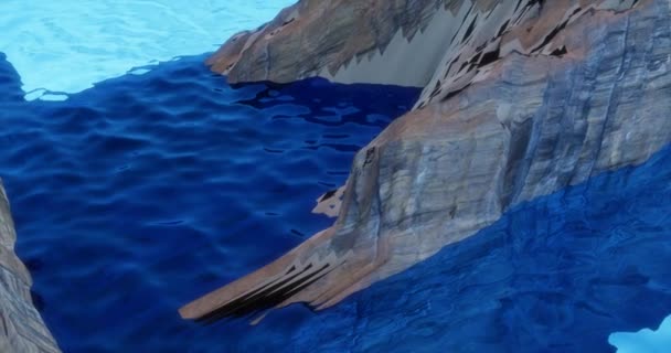 Fantasia Fiordi Circondato Profondo Oceano Deserto Animazione Rendering Arco Girato — Video Stock