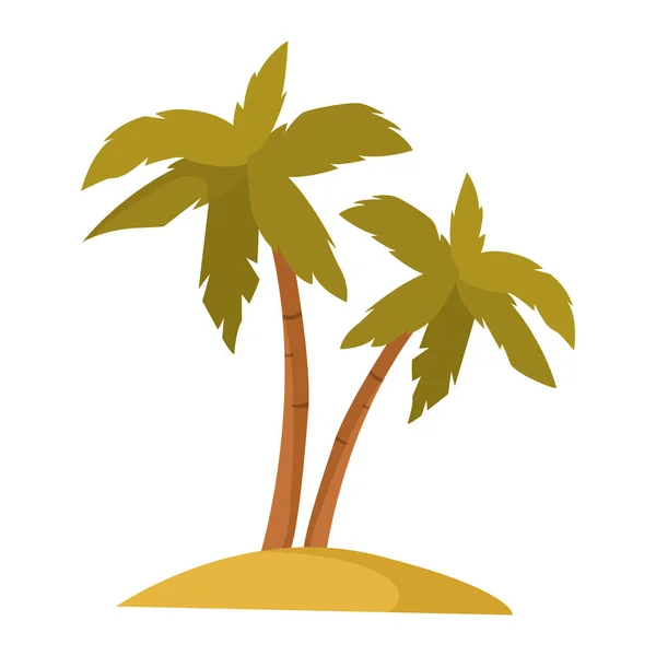 Palmeras en la isla — Vector de stock