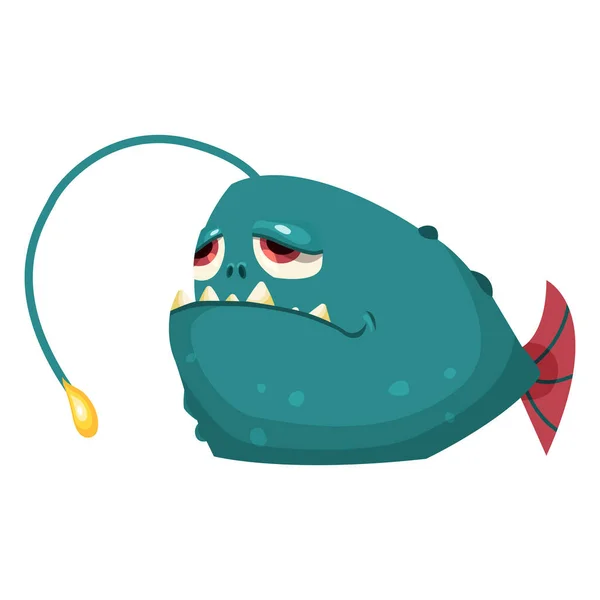Cartoon funny anglerfish — ストックベクタ