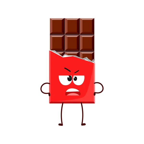 Chocolate Desenhos Animados Com Emoção Raiva Símbolo Vetorial Destacado Fundo —  Vetores de Stock