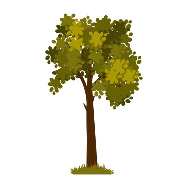 Desenhos Animados Árvore Verde Isolado Fundo Branco Elemento Vetorial Para — Vetor de Stock