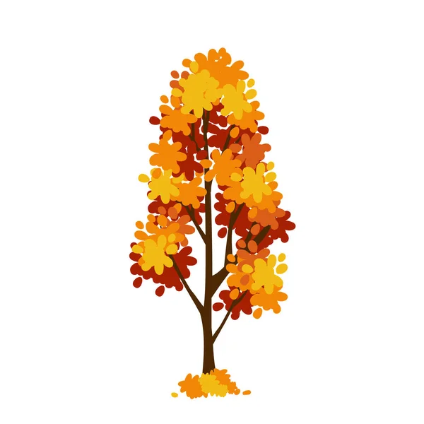 Caricature Arbre Automne Isolé Sur Fond Blanc Élément Vectoriel Pour — Image vectorielle