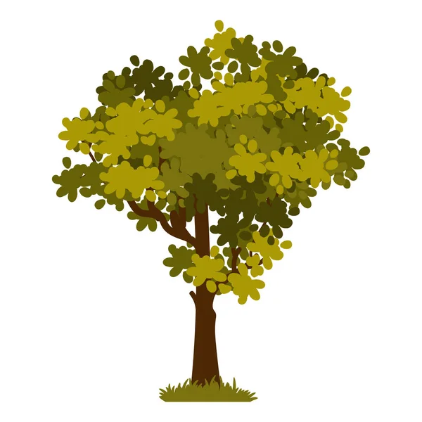 Desenhos Animados Árvore Verde Isolado Fundo Branco Elemento Vetorial Para — Vetor de Stock