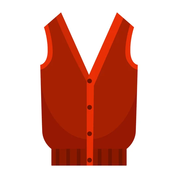 Cartoon Red Childrens Knitted Jacket Buttons Vector Clipart Autumn Design —  Vetores de Stock