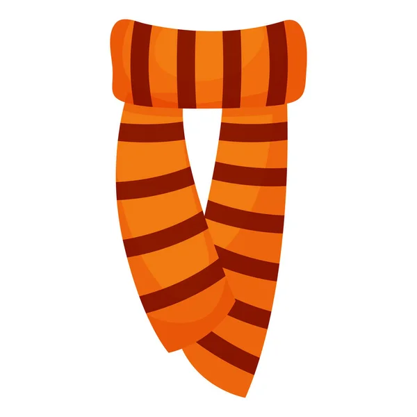 Dessin Animé Enfants Automne Hiver Écharpe Orange Avec Des Bandes — Image vectorielle
