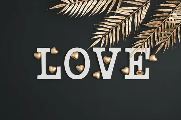 Black Gold Love Background Greeting Card Happy Women Day Creative — Stock Fotó