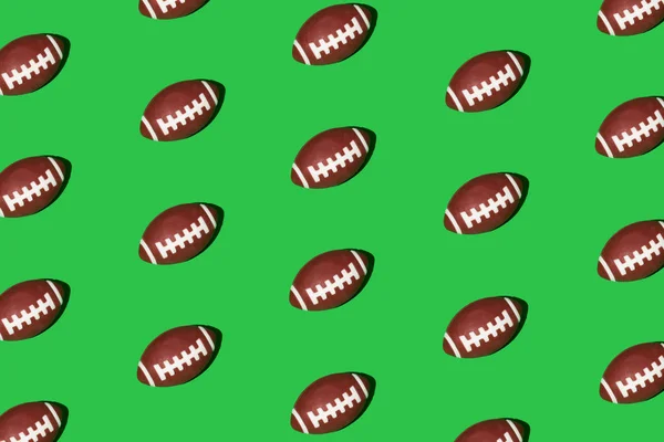 American college high school junior striped football. Seamless pattern, isometric view.