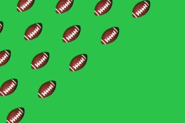 Amerikan koleji ortaokul çizgili futbol takımı. Kusursuz desen, izometrik görünüm.