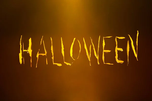 Parola Halloween Sfondo Giallo Sfumato — Foto Stock