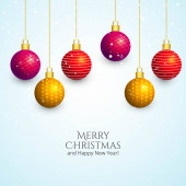 Dekorativní vánoční lesklé koule dovolená karty pozadí