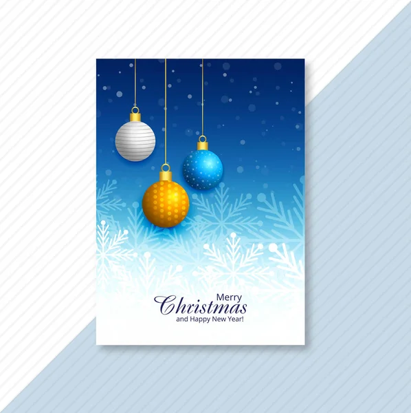 Feliz Navidad Celebración Folleto Tarjeta Fondo — Vector de stock