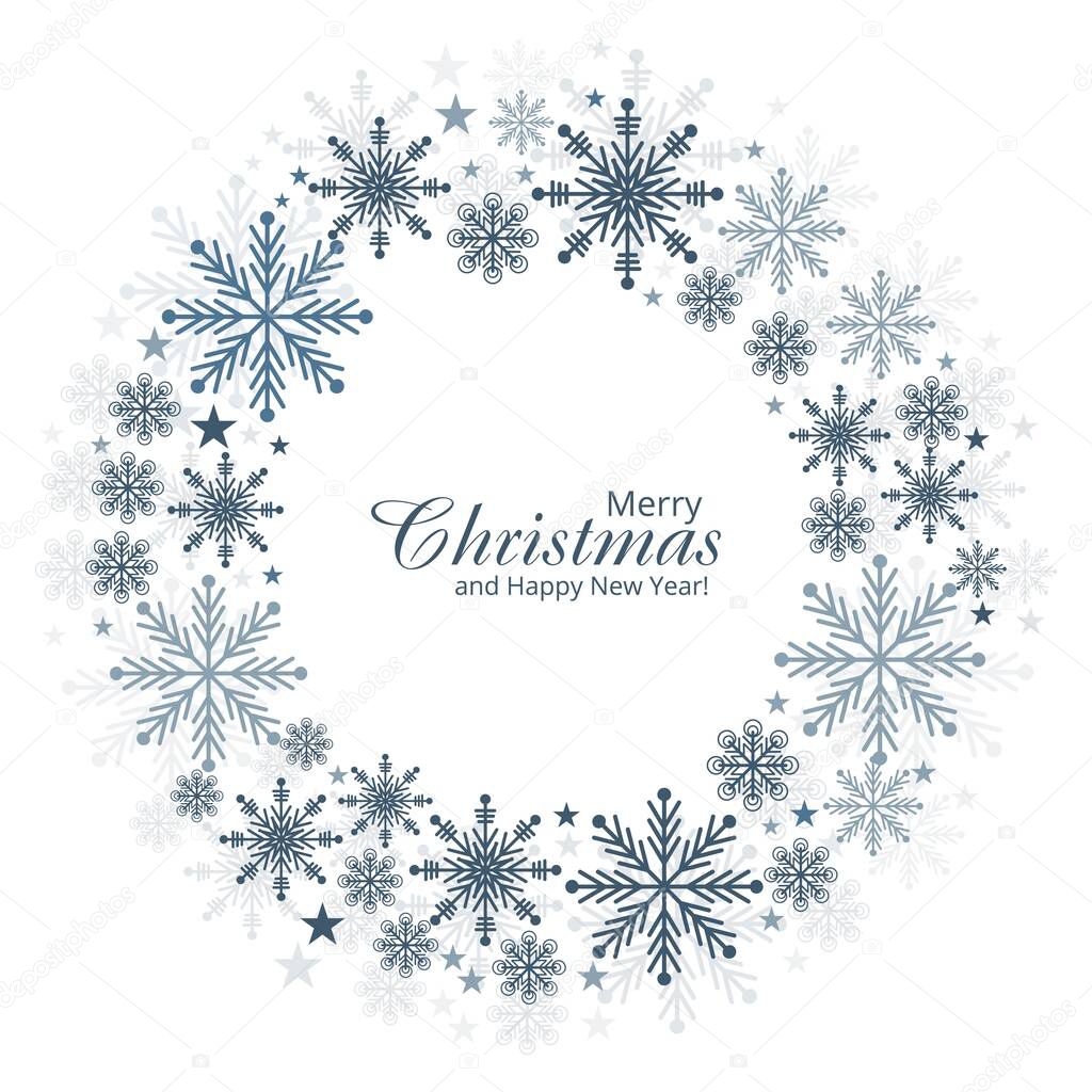 Christmas and New Year snowflakes card background vector