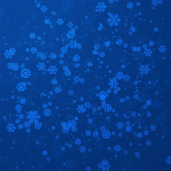 雪の結晶のデザインとメリークリスマスブルーの背景 — ストックベクタ