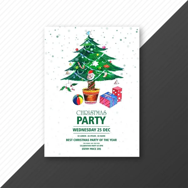 Árbol Navidad Verde Con Diseño Del Folleto Del Festival Fiesta — Vector de stock