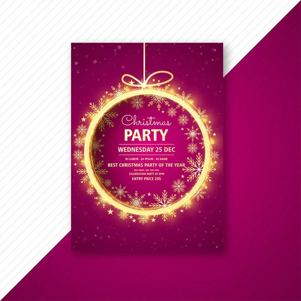 Natal Festa Panfleto Design Modelo Cartão Brochura Vetor — Vetor de Stock