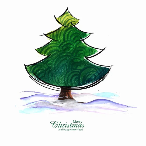 Boże Narodzenie Drzewo Karta Wakacje Tło — Wektor stockowy