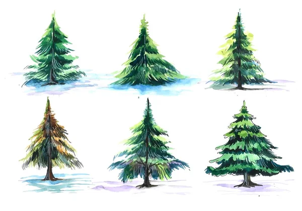 Ručně Kreslené Výtvarné Vánoční Stromeček Design — Stockový vektor