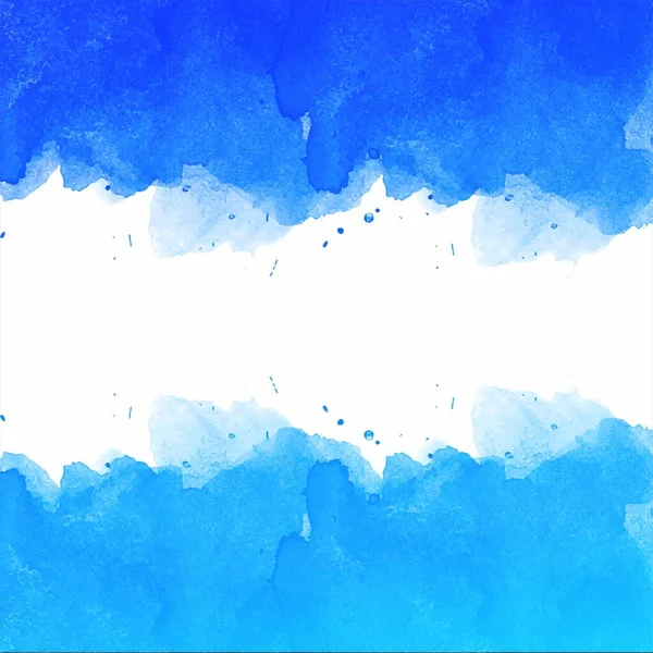 美しい手描き青水彩背景 — ストックベクタ