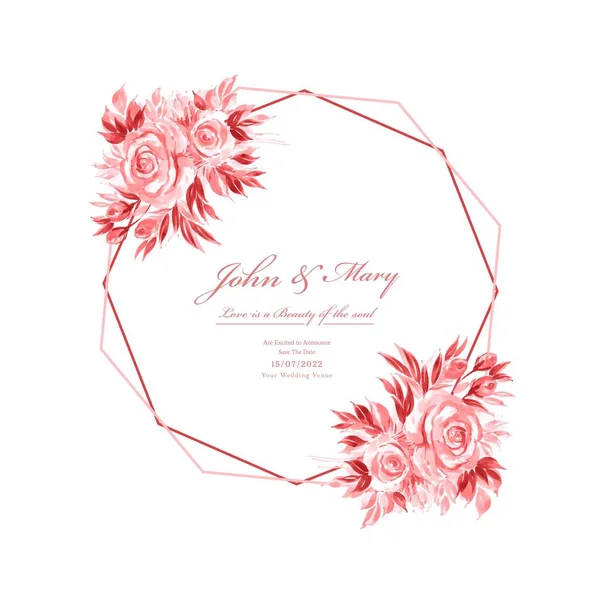 Πρόσκληση Γάμου Κάρτα Διακοσμητικό Floral Πλαίσιο Φόντο — Διανυσματικό Αρχείο