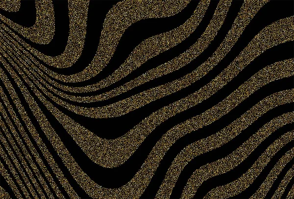 Goldene Glitzert Wellen Textur Muster Hintergrund — Stockvektor