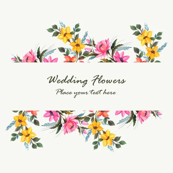 Svatební Pozvánka Dekorativní Květiny Design Karty — Stockový vektor