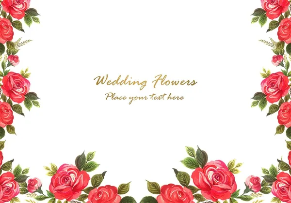Весільне Запрошення Акварельні Квіти Картковий Фон — стоковий вектор