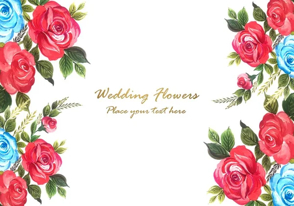 Schöne Hochzeitstag Dekorative Florale Rahmen Vektor — Stockvektor