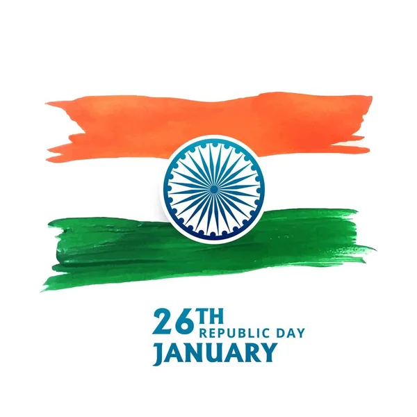 Szczęśliwy Dzień Republiki Indii Festiwal Akwarela Tło — Wektor stockowy